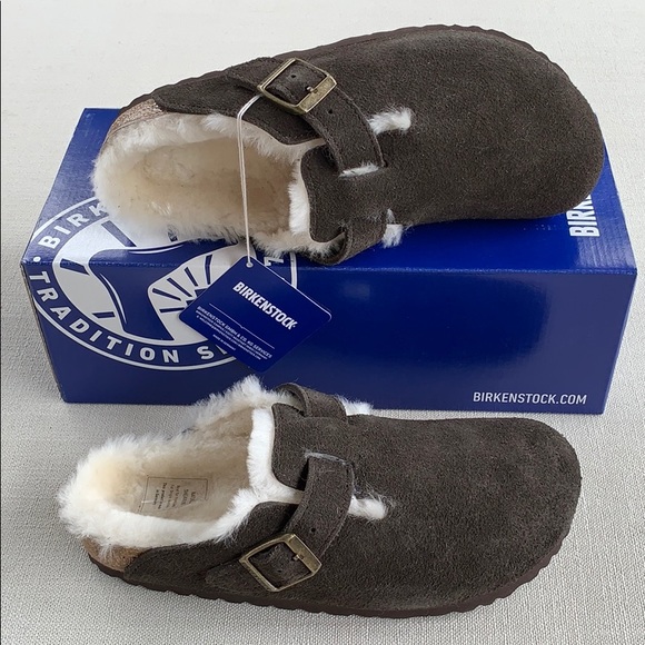 boston shearling birkenstock mocha